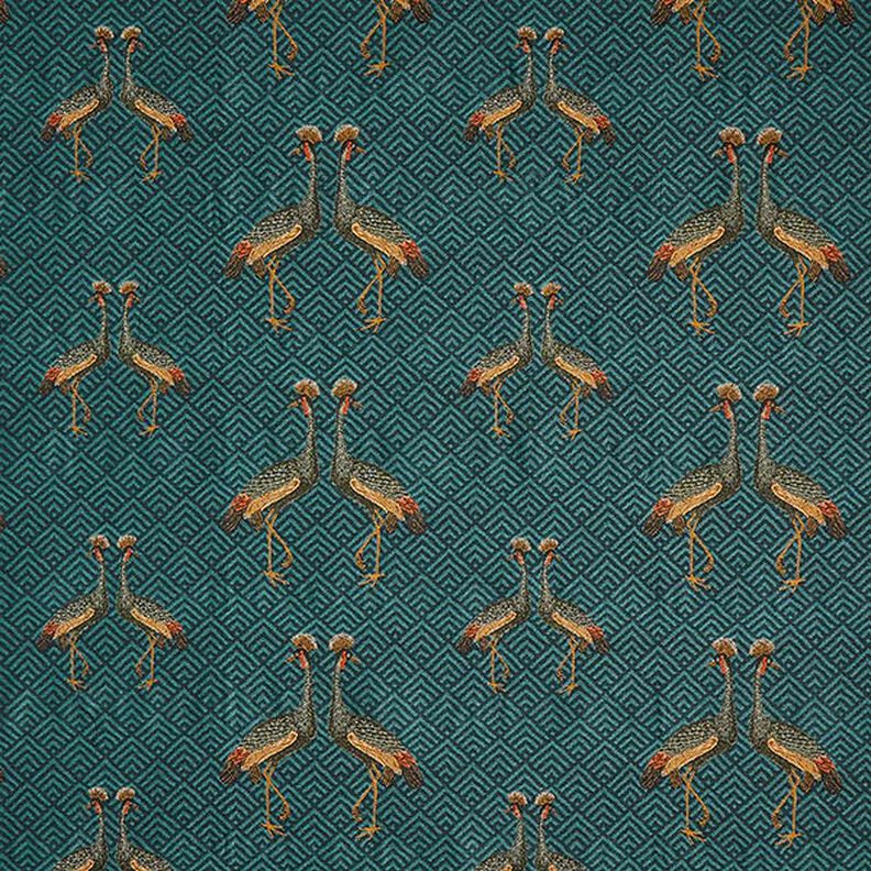 Jacquard Gobeläng Påfågel – petrol,  image number 1
