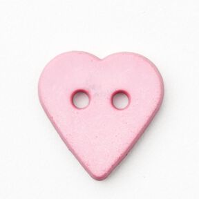 Hjärtknapp [Ø 15 mm] – rosa, 