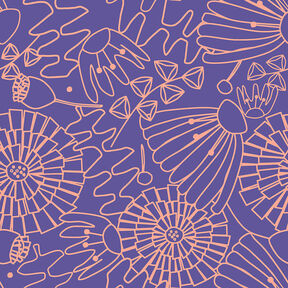 Bomullspoplin Eden | Nerida Hansen – lila/apricot, 