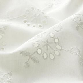 Engelskt broderi Stora blomrankor – vit, 
