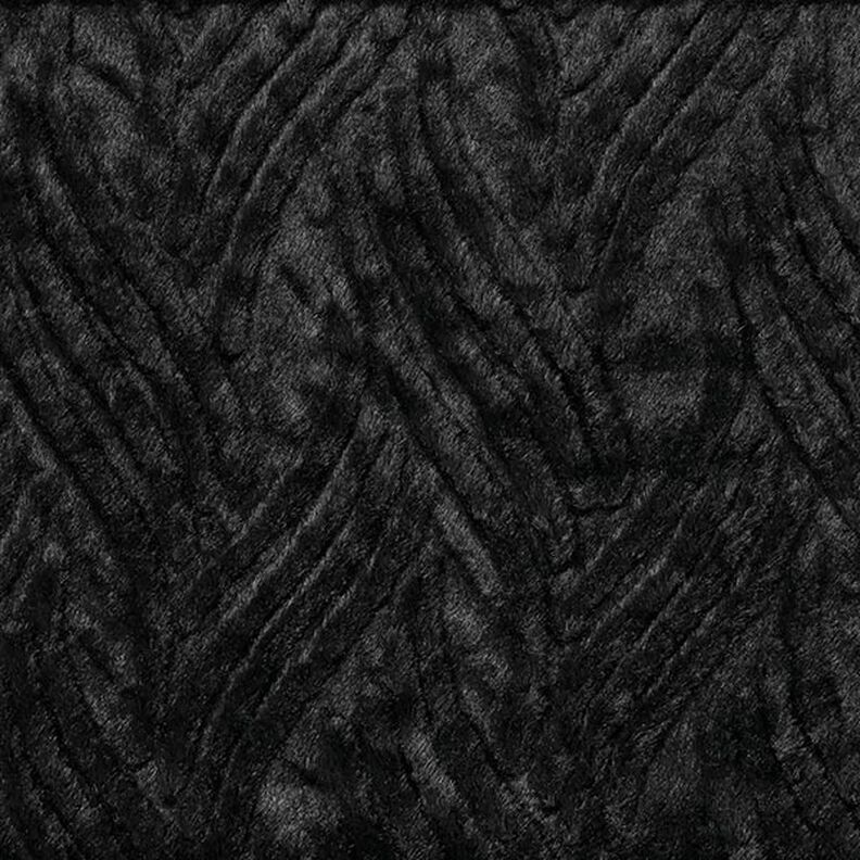 Fuskpäls Vågiga linjer – svart,  image number 1