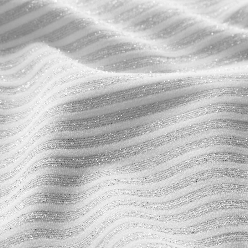 Jersey smala glitterränder – vit/silvermetallic,  image number 3