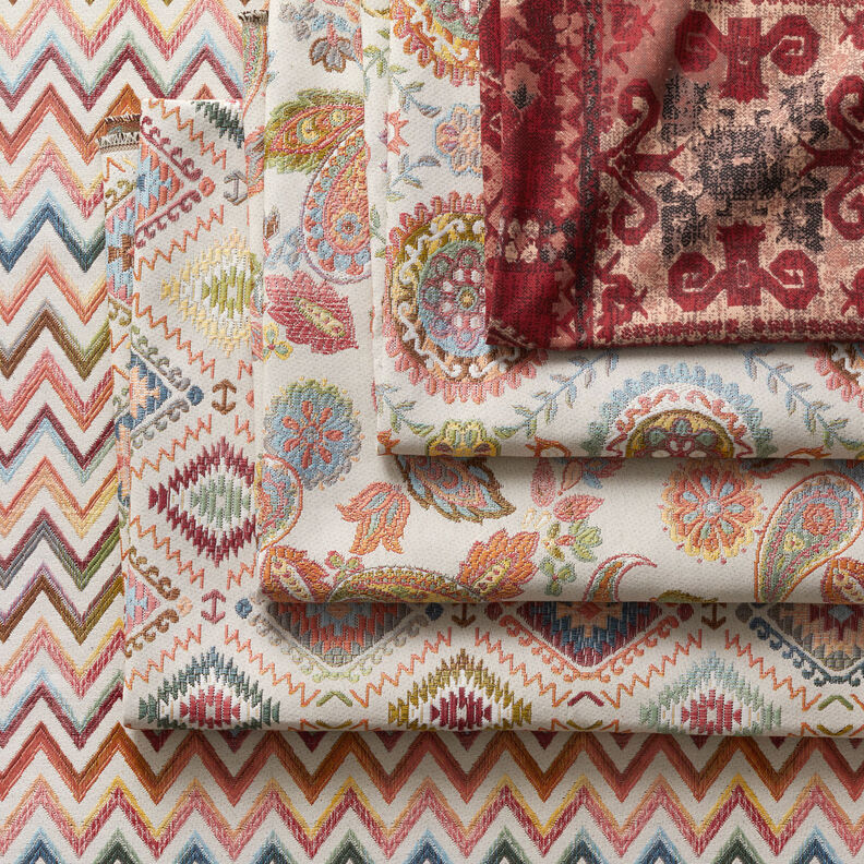 Dekorationstyg Jacquard Indisk matta – ljusbeige,  image number 7