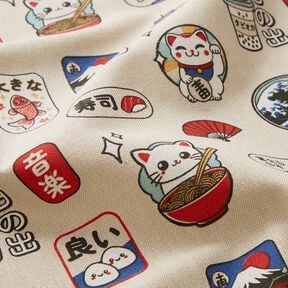 Dekorationstyg Halvpanama asiatiska snacks – natur/blå, 