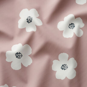 Regnjackstyg Stora blommor – gammalt rosa, 