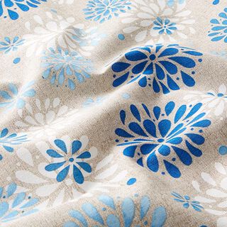 Dekorationstyg Canvas Blommor – blå/vit, 