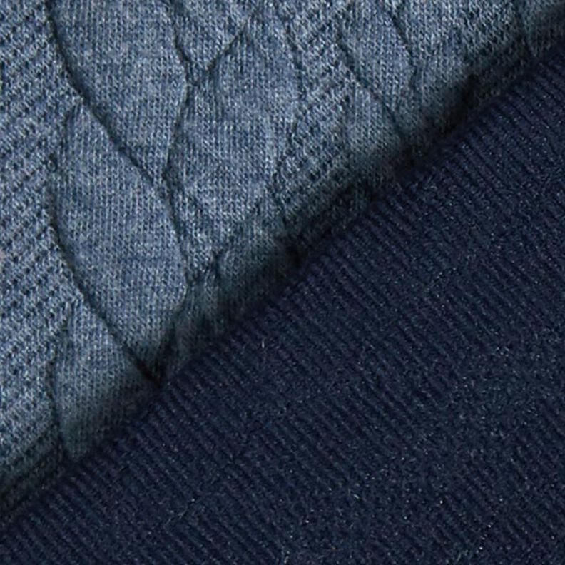 Jerseyjacquard Cloqué Flätat mönster – jeansblå,  image number 4