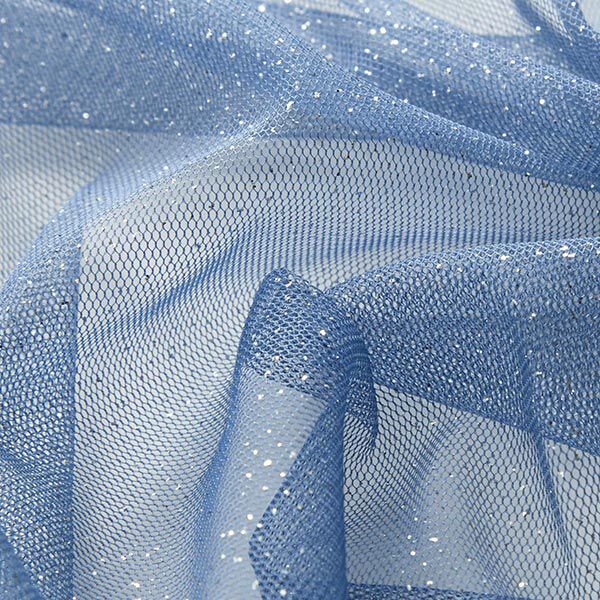 Glittrigt tylltyg Royal – jeansblå/silver,  image number 3