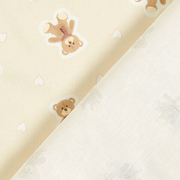 Bomullstyg Poplin minibjörnar – ljusbeige, image number 4