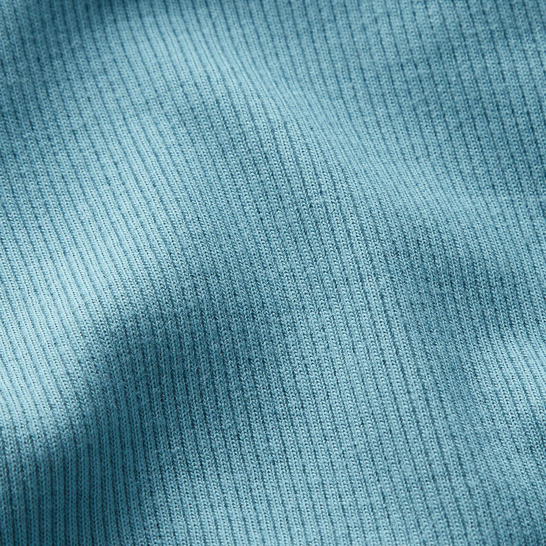 Fint räfflat Bomullsjersey – turkos,  image number 2