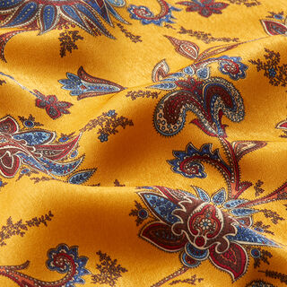 satin paisleyblommor – currygul, 