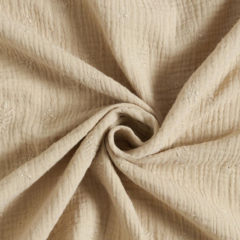 Muslin/Dubbel-krinkelväv broderi blommor och grenar – anemon,  image number 3