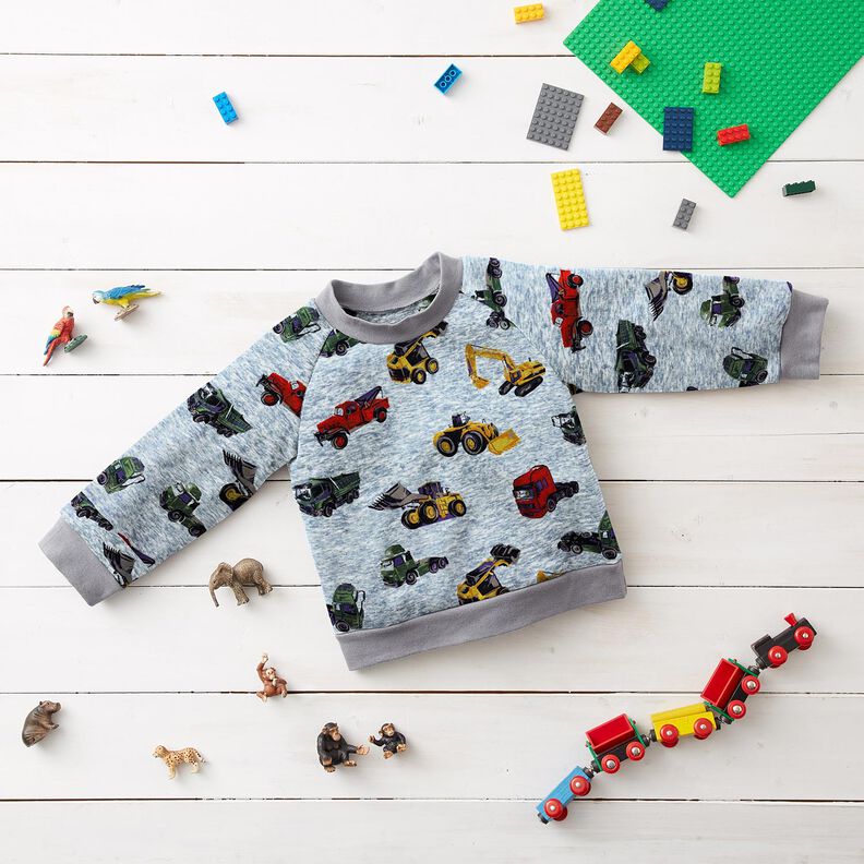Alpfleece lastbilar och grävmaskiner – jeansblå/grå,  image number 5