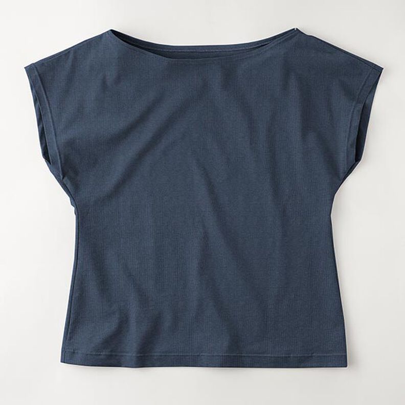 Bomullsjersey medium enfärgad – nattblå,  image number 8