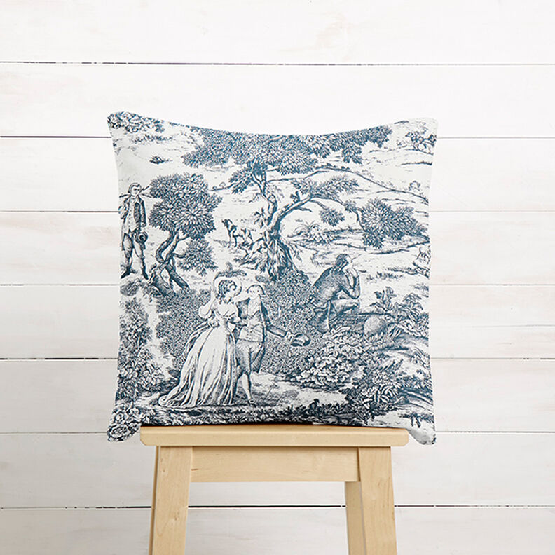 Dekorationstyg Halvpanama Toile de Jour – marinblått/yllevit,  image number 8