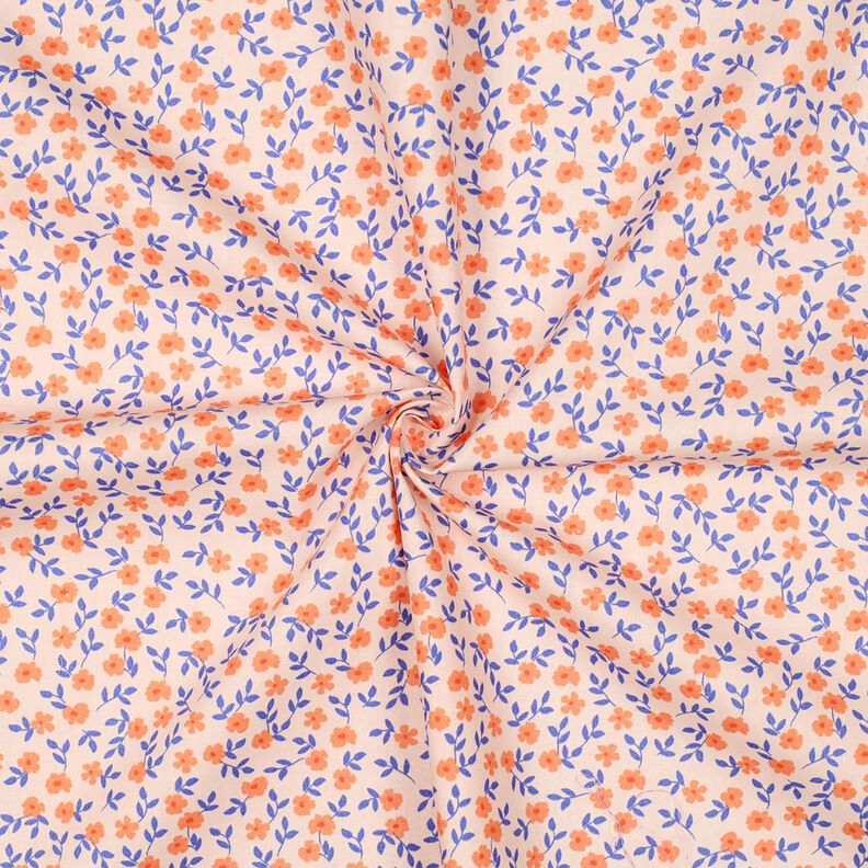 GOTS Bomullspoplin Spridda blommor | Poppy Fabrics – natur/persikofärgad, image number 4