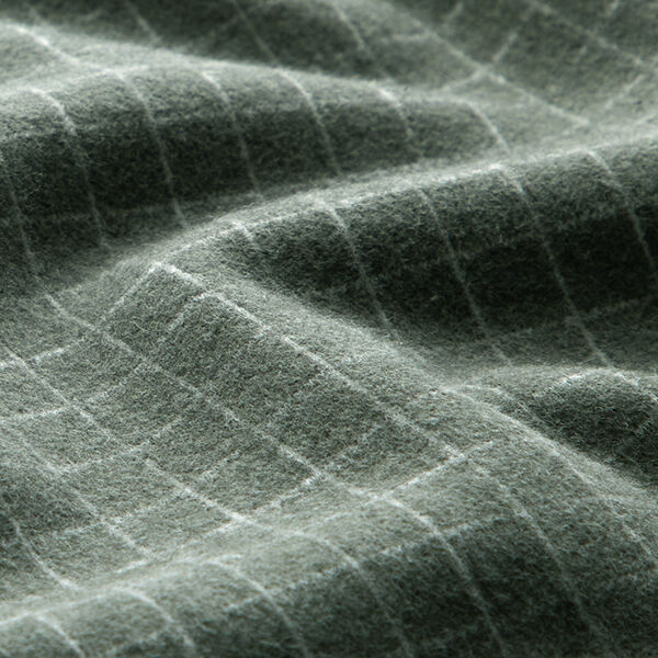 Stickad jacquard uppruggad rutnät – grått, image number 3