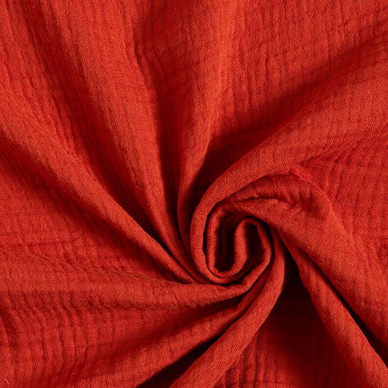 GOTS Bomullsmuslin i tre lager – terracotta,  image number 1