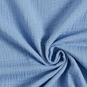 GOTS Bomullsmuslin i tre lager – stålblått, 