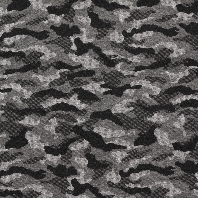 Stickad jacquard camouflage metallic – svart/silvermetallic, image number 1