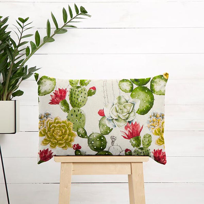 dekorationstyg Canvas kaktusar – natur/grön,  image number 7