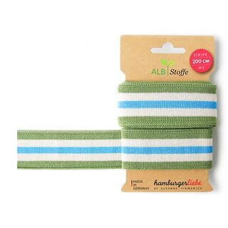 GOTS Band av ekologisk jacquard STRIPE ME COLLEGE [200 cm | 3,5 cm] | Albstoffe | Hamburger Liebe, 
