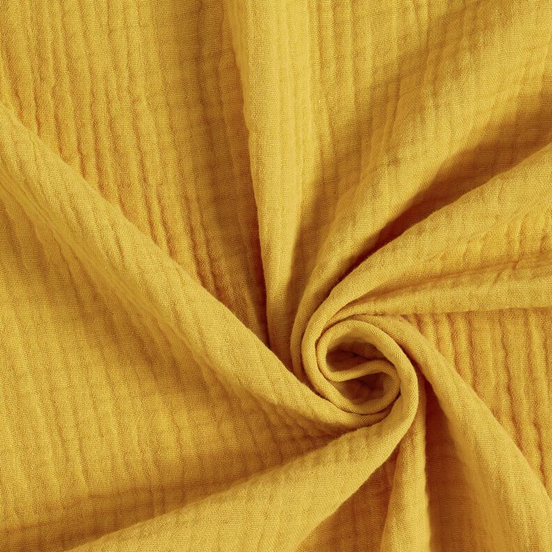 Bomullsmuslin i tre lager Enfärgat – senap,  image number 1