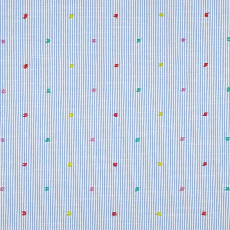 Fin bomullsbatist dobby och ränder | Poppy Fabrics – ljusblå/vit,  image number 1