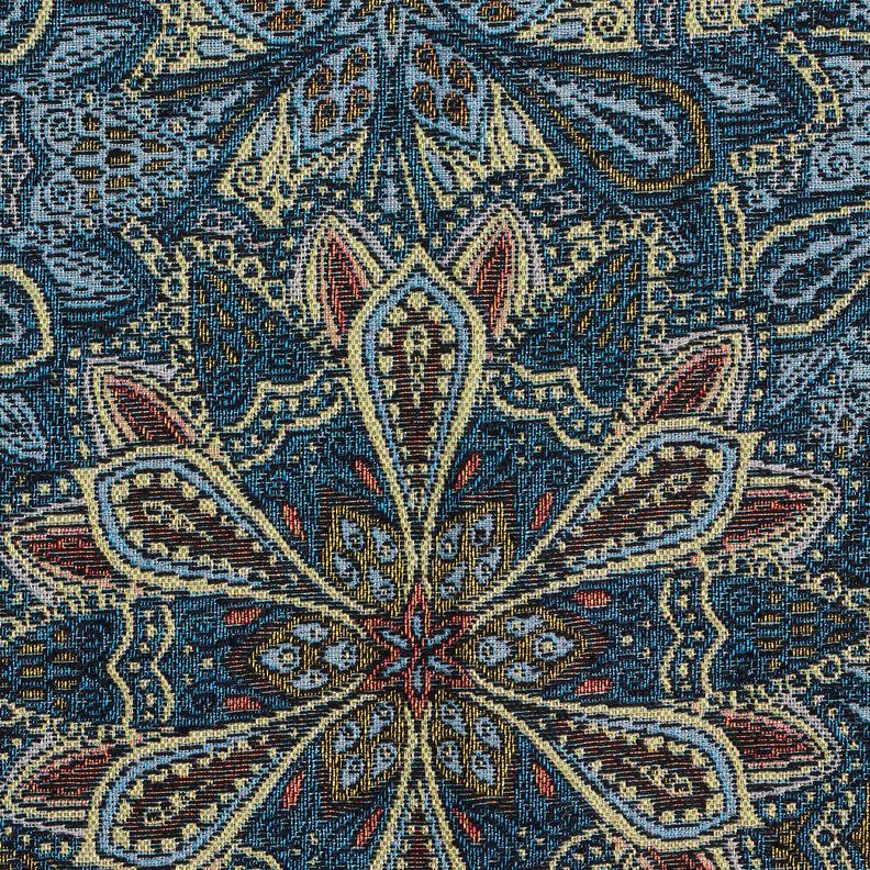 Dekorationstyg Gobeläng Mandala Blommor – svart/blå, image number 6