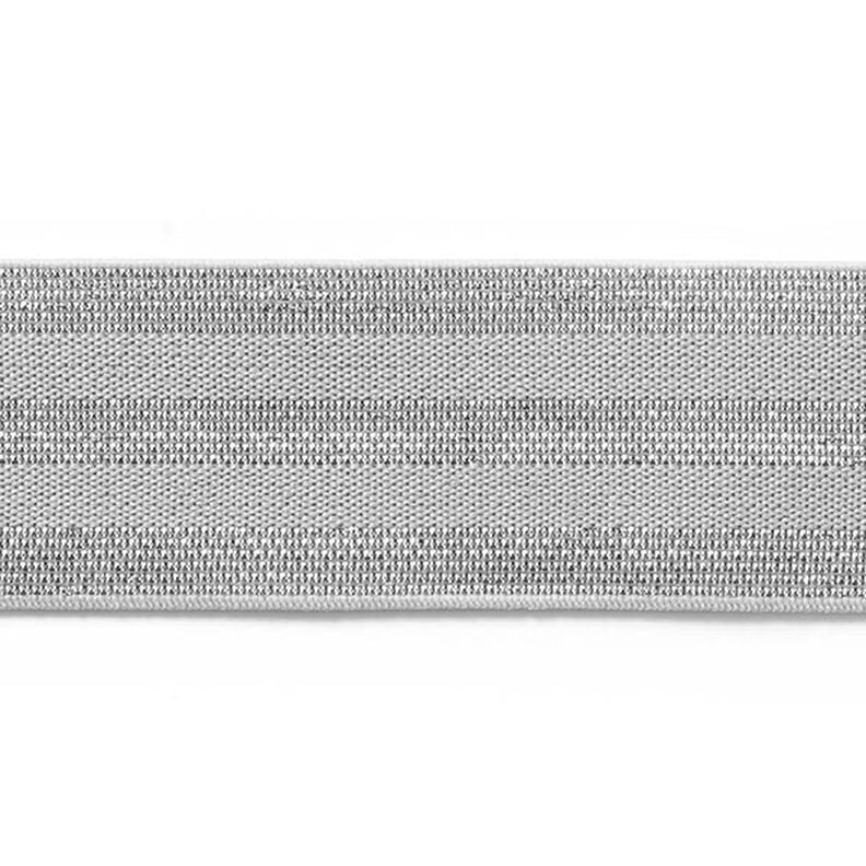Randigt gummiband [40 mm] – ljusgrått/silver,  image number 1