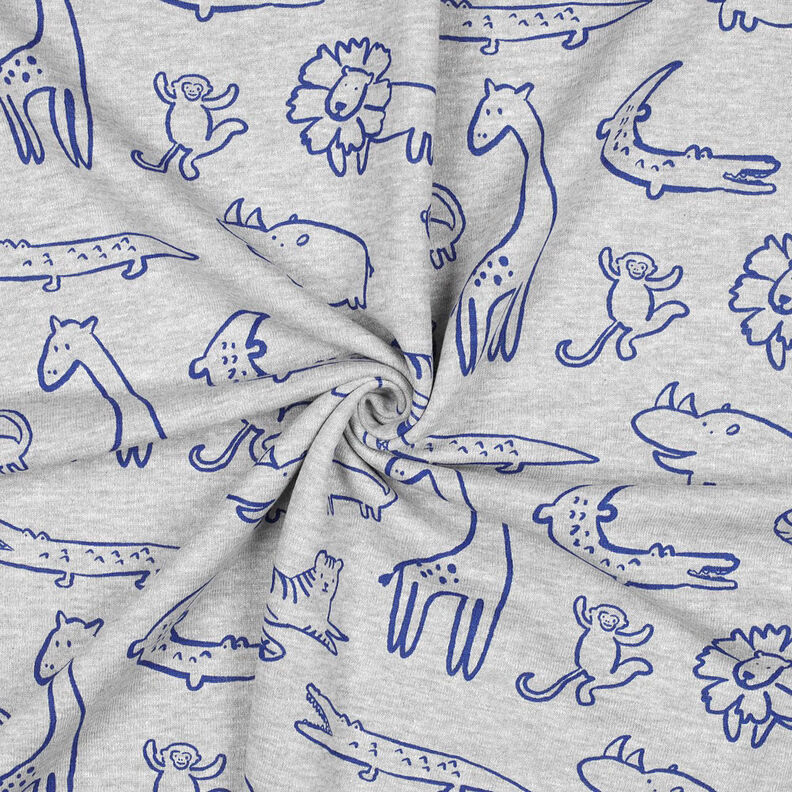 Sweatshirt Safaridjur | by Poppy – silvergrå/kungsblått,  image number 3