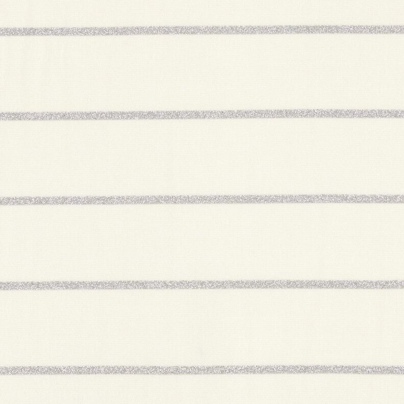 Jersey breda glitterränder – vit/silvermetallic, image number 1
