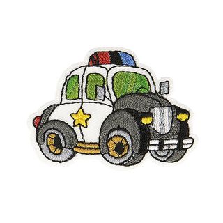 Applikation Polisbil [ 4 x 4 cm ] – yllevit/svart, 