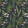 Outdoortyg Canvas Blad och blommor – mörkgrön/pastellviolett,  thumbnail number 1