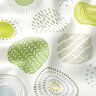 Dekorationstyg Halvpanama målade cirklar – äppelgrönt/vit,  thumbnail number 2