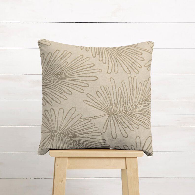 Dekorationstyg Jacquard bladkonturer – natur, image number 7