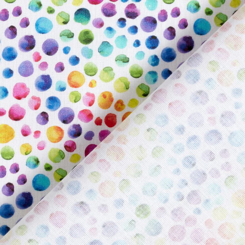 Bomullspoplin regnbågsprickar Digitaltryck – vit/färgmix,  image number 4