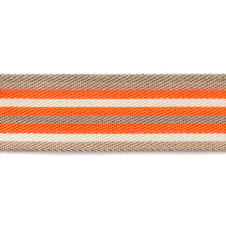 Väskband/bältesband Neon [ 40 mm ] – neonorange/beige,  image number 3