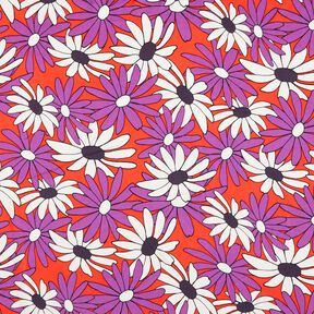 satin uttrycksfulla blommor – brandgul/rödlila, 