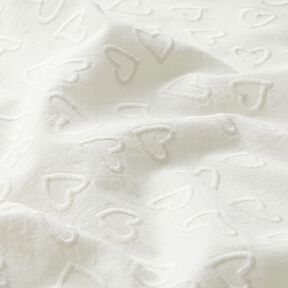 Batist Broderade hjärtan | Poppy Fabrics – elfenbensvit, 