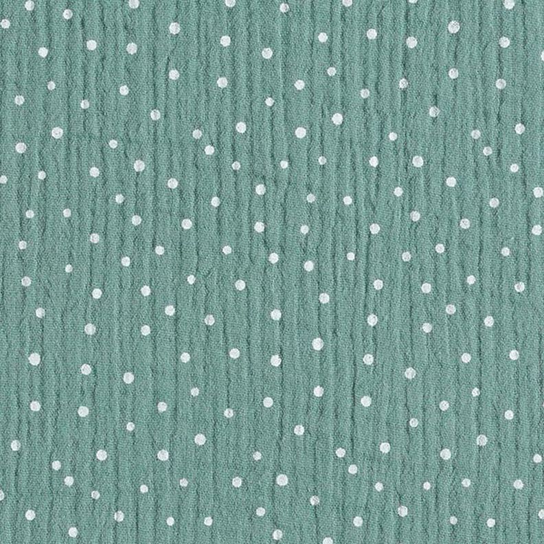 Muslin/Dubbel-krinkelväv prickar – vass/vit, image number 1
