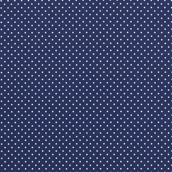 Bomullspoplin Små prickar – marinblått/vit,  image number 1