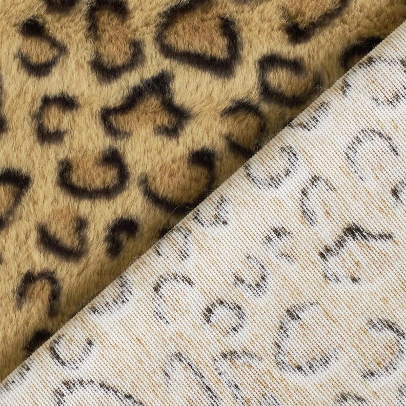 supermjuk fuskpäls med leopardmönster – gammalguld/svart, image number 4