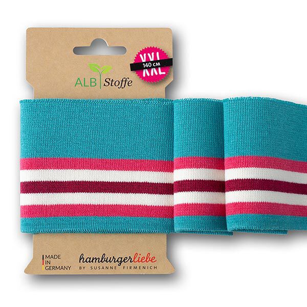 GOTS Ekologiska stickade muddar CUFF ME COLLEGE [140 cm | 7,5 cm] | Albstoffe | Hamburger Liebe,  image number 1