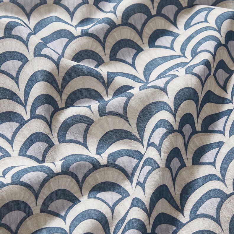 Bomullstyg Poplin eleganta valv – blågrått/ljus gråbrun,  image number 2