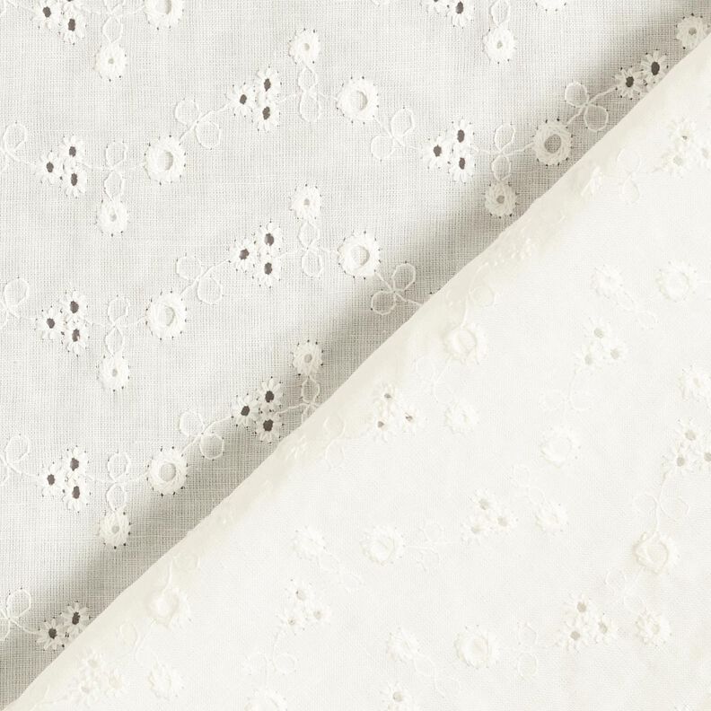 Bomullsbatist Engelskt broderi Småblommor – yllevit,  image number 4