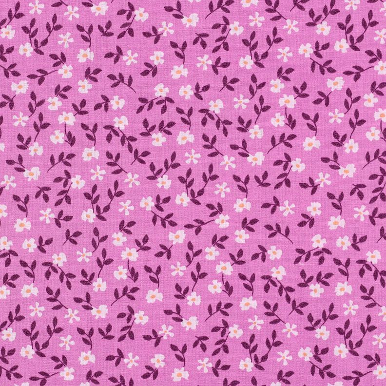 GOTS Bomullspoplin Spridda blommor | Poppy Fabrics – pink/vit,  image number 1