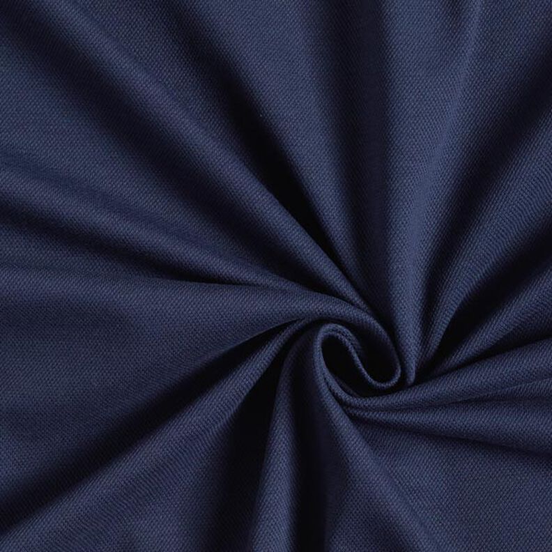 Bomullsjersey Piqué fin – marinblått,  image number 1