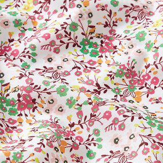 Bomullsbatist blomsteräng – vit/pink, 