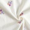 Muslin/Dubbel-krinkelväv Broderade blommor | Poppy Fabrics – vit,  thumbnail number 3
